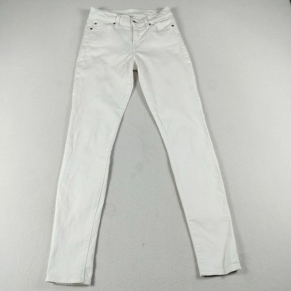7 For All Mankind Jeans Womens‎ Size 25 White Super Skinny Denim Streetwear Y2K